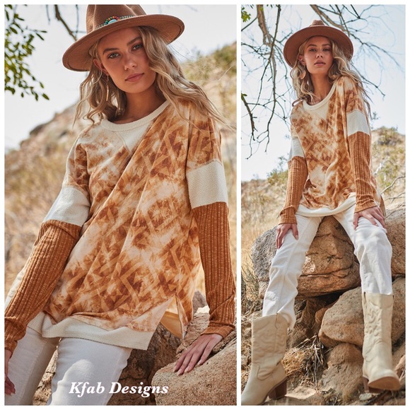 ❤️LAST! Boho Contrast Detail Aztec Print Top! - Picture 3 of 10